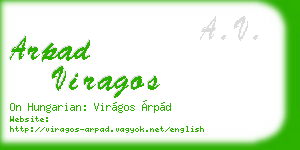 arpad viragos business card